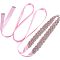 Polyester Bridal Belts, Glass Crystal Rhinestone Belts, with Brass Finding, for Wedding Dress, Pink, 106-1/4 inch(2.7m)