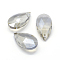 Faceted Glass Pendants, Teardrop, Light Grey, 22x13x8.5mm, Hole: 1mm