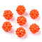 Handmade Plastic Woven Beads, Frosted Round, Orange Red, 15mm, Hole: 3mm