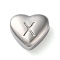 Non-Tarnish 201 Stainless Steel Beads, Stainless Steel Color, Heart, Letter X, 7x8x3.5mm, Hole: 1.5mm