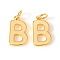 Brass Charms, with Jump Rings, Letter, Real 18K Gold Plated, Letter.B, B: 10x6x1mm, Hole: 2.5mm