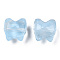 Transparent Spray Painted Glass Beads, Bear, Sky Blue, 13x13x9mm, Hole: 1.2mm