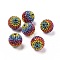 Polymer Clay Rhinestone Beads, Pave Disco Ball Beads, Round, Colorful, 16mm, Hole: 1.6mm