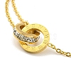 Crystal Rhinestone Interlocking Rings Link Bracelets BJEW-D030-15G-2