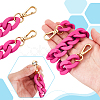 Acrylic Twisted Chain Bag Chains with Alloy Clasps PURS-WH0008-20A-3