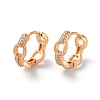 Brass Hoop Earrings with Rhinestone EJEW-K256-56KCG-1