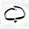 Alloy Enamel Heart Pendant Black Velvet Choker Necklaces for Women NJEW-WH20014-01B-4