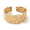 304 Stainless Steel Textured Open Cuff Bangle for Women BJEW-Q770-02G-2