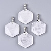 Natural Crackle Quartz Pendants G-T131-27F-1