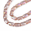 Electroplate Transparent Glass Beads Strands EGLA-N002-25-C01-3