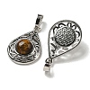 Natural Tiger Eye Pendants G-Q158-05P-15-2