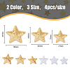 24Pcs 6 Style Star Computerized Embroidery Cloth Iron On Sequins Patches PATC-HY0001-12-2