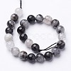 Natural Black Rutilated Quartz Beads Strands X-G-D295-8mm-4