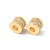Brass Micro Pave Clear Cubic Zirconia Beads KK-P234-33G-2