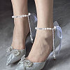 4Pcs 2 Colors Iron & Crystal Rhinestone & Resin Pearl Shoelace Bands FIND-GL0002-23-6