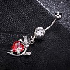 Brass Cubic Zirconia Navel Ring AJEW-EE0004-34A-3