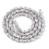 Opaque Solid Color Electroplate Glass Beads Strands EGLA-N013-P4mm-B05-2