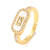 Brass Micro Pave Cubic Zirconia Cuff Open Rings for Women RJEW-F217-06G-1