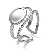Non-Tarnish 304 Stainless Steel Open Cuff Ring Components STAS-M323-58P-1