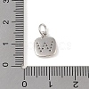 Rack Plating Brass Micro Pave CLear Cubic Zirconia Charms KK-E110-14P-W-3