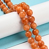Natural Orange Calcite Dyed Beads Strands G-P503-8MM-11-2