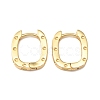 Brass Oval with Polka Dot Hoop Earrings for Woman EJEW-F314-02A-G-1