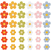 60Pcs 12 Style Flower Shape Two Tone Crochet Appliques DIY-FG0004-05-1