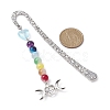 Flower Pattern Alloy Hook Bookmarks AJEW-JK00250-05-2