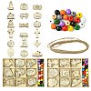 2 Sets 2 Styles DIY Wood Pendants WOOD-CJ0002-28-1