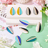 10Pcs 5 Colors Transparent & Opaque Resin & Wood Pendants RESI-TA0004-65-6