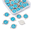 26 Letters Alloy Enamel Links Connectors ENAM-TA0002-19B-19