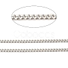 Anti-Tarnish Rhodium Plated 925 Sterling Silver Faceted Curb Chains STER-F052-06P-2