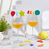 2 Sets 2 Style Silicone Wine Glass Charms AJEW-NB0005-70-4