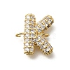 Brass Micro Pave Cubic Zirconia Letter Links KK-I717-04K-1
