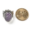 Natural Amethyst Adjustable Rings RJEW-I108-01AS-14-5
