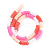 Fixed 4 Color Handmade Polymer Clay Bead Strands CLAY-S096-029O-2