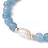 Natural Mixed Gemstone & Pearl Braided Bead Bracelets BJEW-JB09719-4