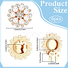 6Pcs Flower Alloy Plastic Cufflinks FIND-CY0001-65B-2