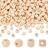 AHADERMAKER 500Pcs Natural Wood Beads WOOD-GA0001-50-1