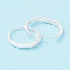 Textured 925 Sterling Silver Small Huggie Hoop Earrings EJEW-I260-29S-2
