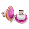 Dyed & Heatsd Natural Agate Slice USB Night Light Decoration G-Q170-01-5