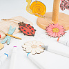 100 Sets 10 Style Unfinished Wood Pendant Decorations AJEW-AR0001-70-6
