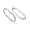 Non-Tarnish 304 Stainless Steel Twist Hollow Oval Stud Earrings for Women EJEW-F300-05P-2