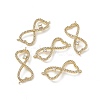 Brass Micro Pave Clear Cubic Zirconia Connector Charms KK-E068-VB392-4