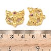 Brass Micro Pave Hot Pink Cubic Zirconia Fox Mask Connector Charms X-KK-H526-11G-01-3