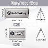 6Pcs 2 Styles 201 Stainless Steel Hotel Resturant Table No Smoking & Smoking Area Tent Sign AJEW-CP0003-74-2