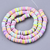 Handmade Polymer Clay Beads Strands CLAY-R089-6mm-087-2