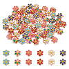 60Pcs 6 Colors Light Gold Tone Alloy Enamel Beads ENAM-PH0002-63-1