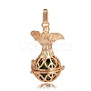 Golden Plated Brass Hollow Round Cage Pendants KK-J251-08G-2