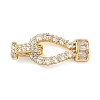 Brass Micro Pave Clear Cubic Zirconia Fold Over Clasps KK-U059-60G-1